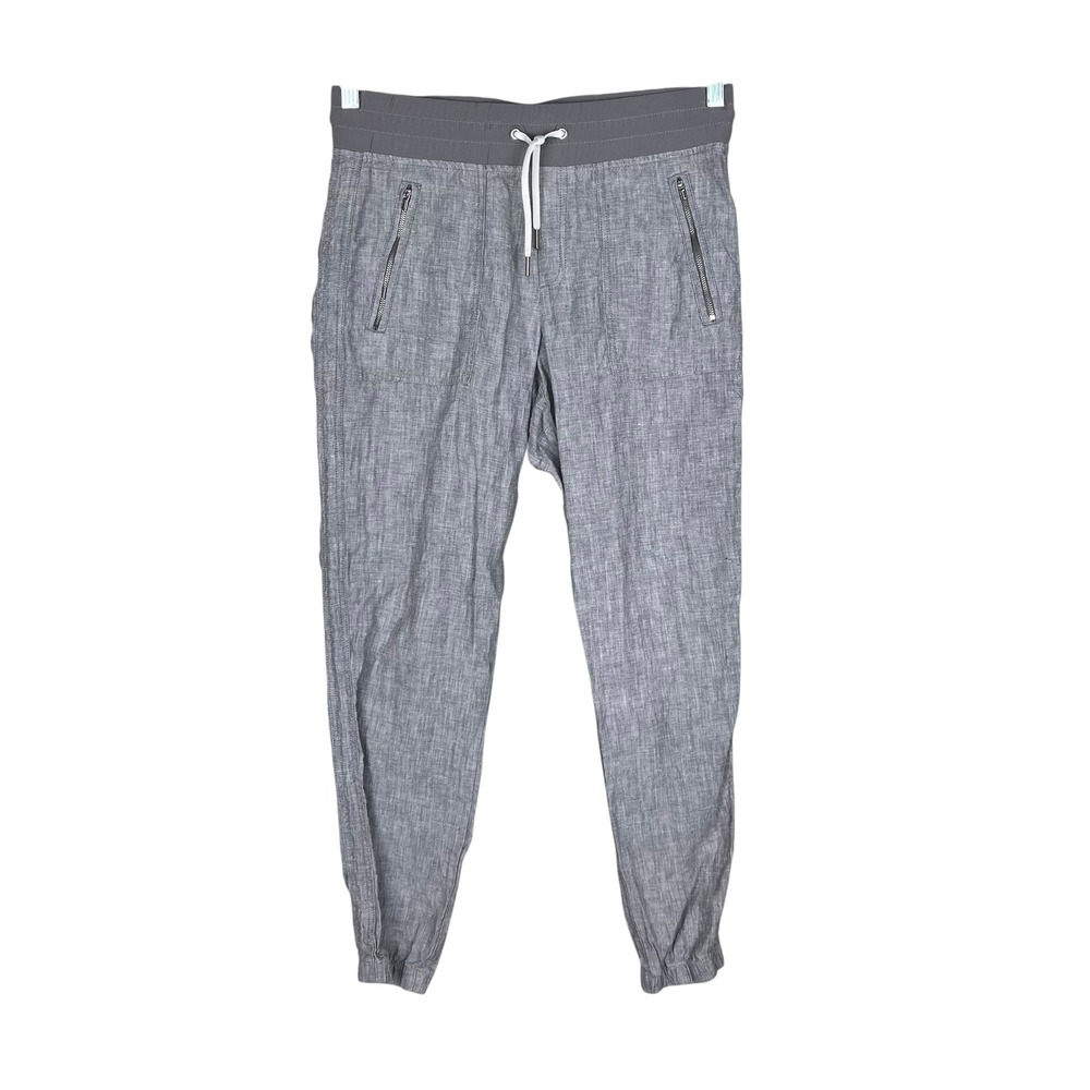 Athleta Cabo Linen Jogger Pants Grey Heather Size 6 405720-06